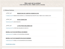 Tablet Screenshot of esehospitaldeltambo.eltambo-cauca.gov.co